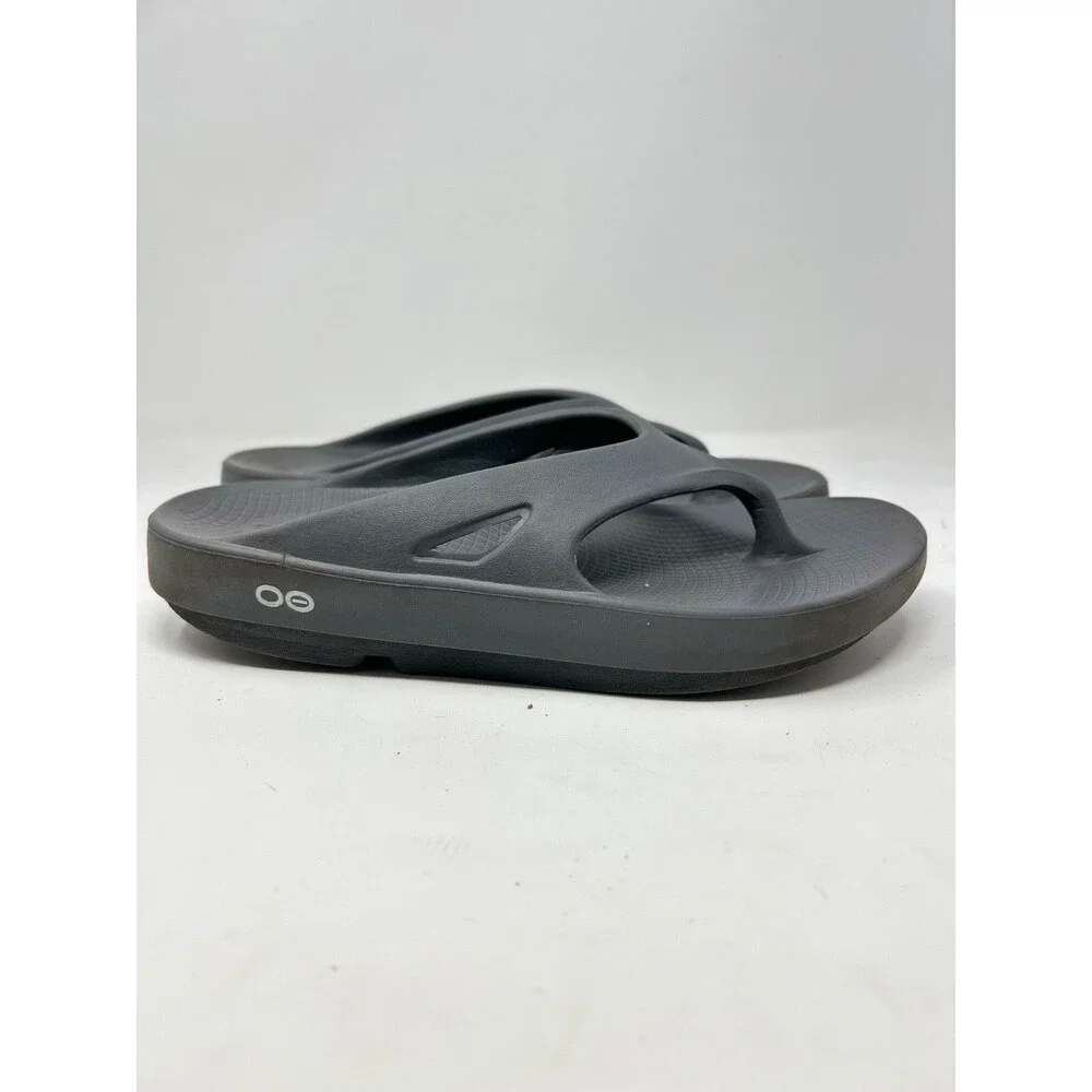 Oofos Ooriginal Sandals M7 W9 Black Thong Flip Flop Recovery Sport Slip On Shoe